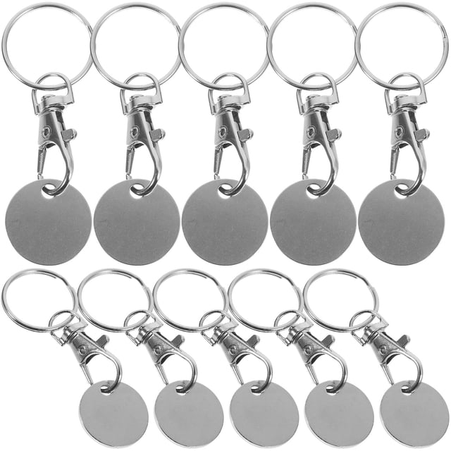 Hytrove 10Ud Token Llavero Para Carrito De Inoxidable Accesorio Portátil Y Clásico Color
