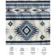 thumbnail image 7 of Blue Southwestern Bed Skirt California King Size 18" Drop Native Aztec Ethnic Style Geometric Ruffled Wrap Around Bed Skirts Adjustable Elastic Bedskirt Dust Ruffle for California King Size Bed, 7 of 7