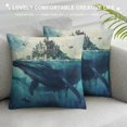 thumbnail image 3 of Orinice Whale Castle Ocean Graphic Decorative Throw Pillow Cover for Home Couch Living Room Bed Sofa - Aesthetic Decorative 1PC 12x12in, 3 of 5
