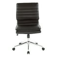 thumbnail image 4 of Armless Mid Back Manager's Faux Leather Chair in Black with Chrome Base, 4 of 9
