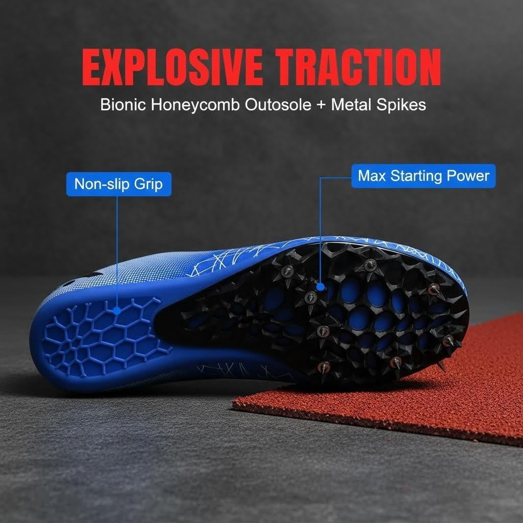 Track Spike Sprint Running Shoes, Lightweight Track and Field Shoes for Men and Women