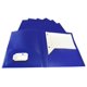 thumbnail image 2 of School Smart Carpeta de polietileno pesada de dos bolsillos, color azul, paquete de 25, 2 of 5