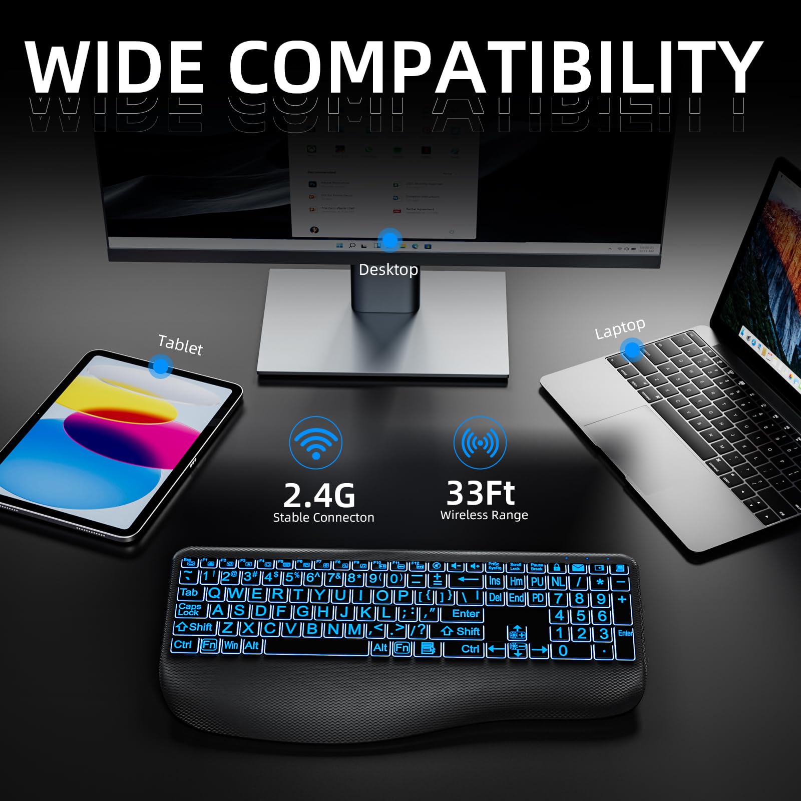 GEAK Large Print Wireless Keyboard photo 7