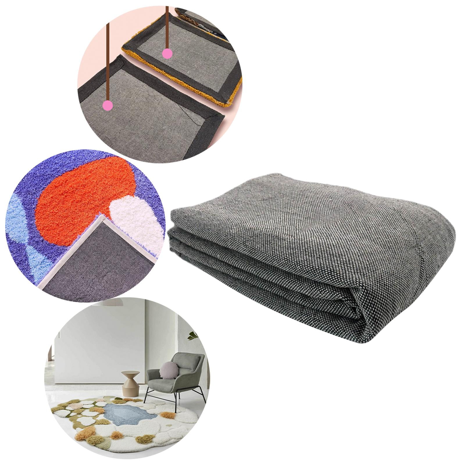 Carpet Primary Backing Fabric for Using Rug Machine Tapestry Carpet Rug Making Unbleached for DIY Handmade Muslin Fabric Dark Grey