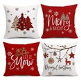 thumbnail image 1 of Naiovety Juego de 4 piezas, fundas de almohada, muñeco de nieve rústico decorativo con temática navideña, lavables, para decoración del Decoración del hogar A-4 Pec 45*45CM, 1 of 6