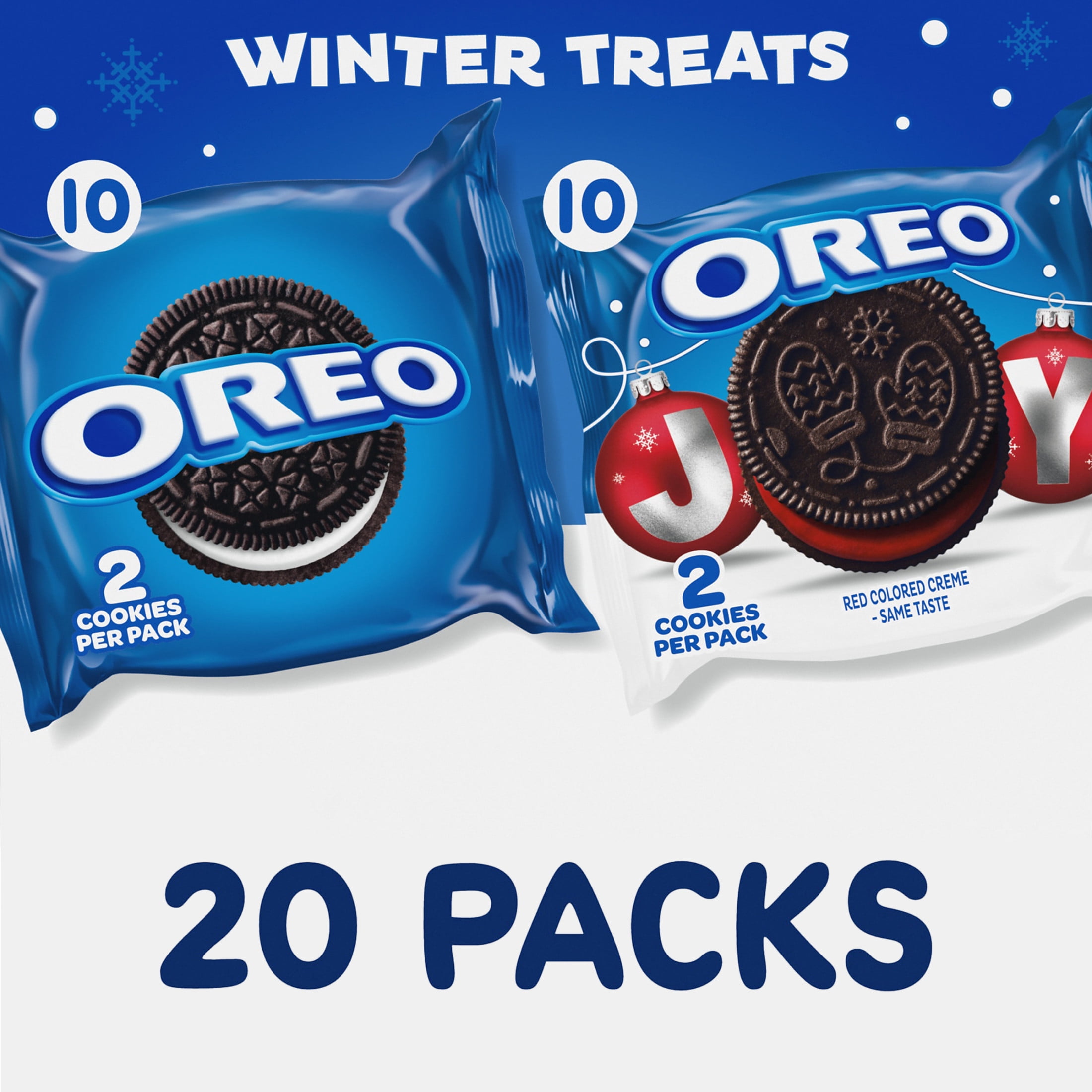 (4 pack) OREO Holiday Cookies Variety Pack, 20 Snack Packs