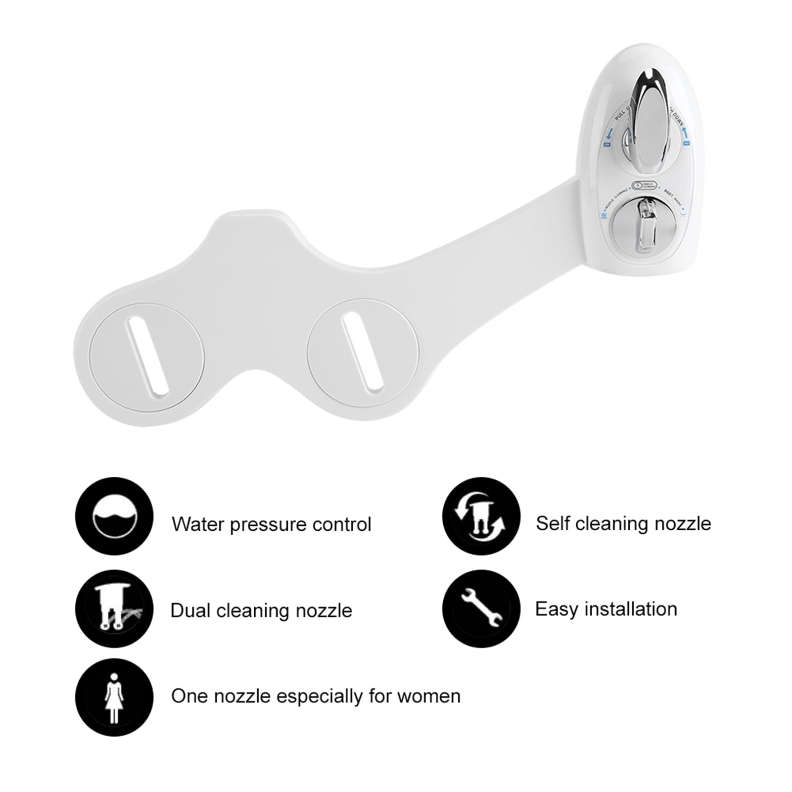Dioche ABS Non-Electric, Bidet Attachment White with Adjustable Water Pressure