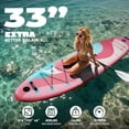thumbnail image 3 of Quashley Pink Inflatable Paddle Board 10'6" x 33" Wide SUP with Paddle, Pump, Backpack & Leash, 3 of 7