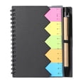 thumbnail image 2 of Dusknt Spiral Lined NoteBo0k with Pan Small Pocket Journal with Divider Tabs & Sticky Notes Portable Writing Note for Sch00l Office Supplies 5 Pc, 2 of 9