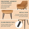 thumbnail image 5 of LeisureMod Markley Leather Dining Armchair Metal Legs Set of 4 in Light Brown, 5 of 12