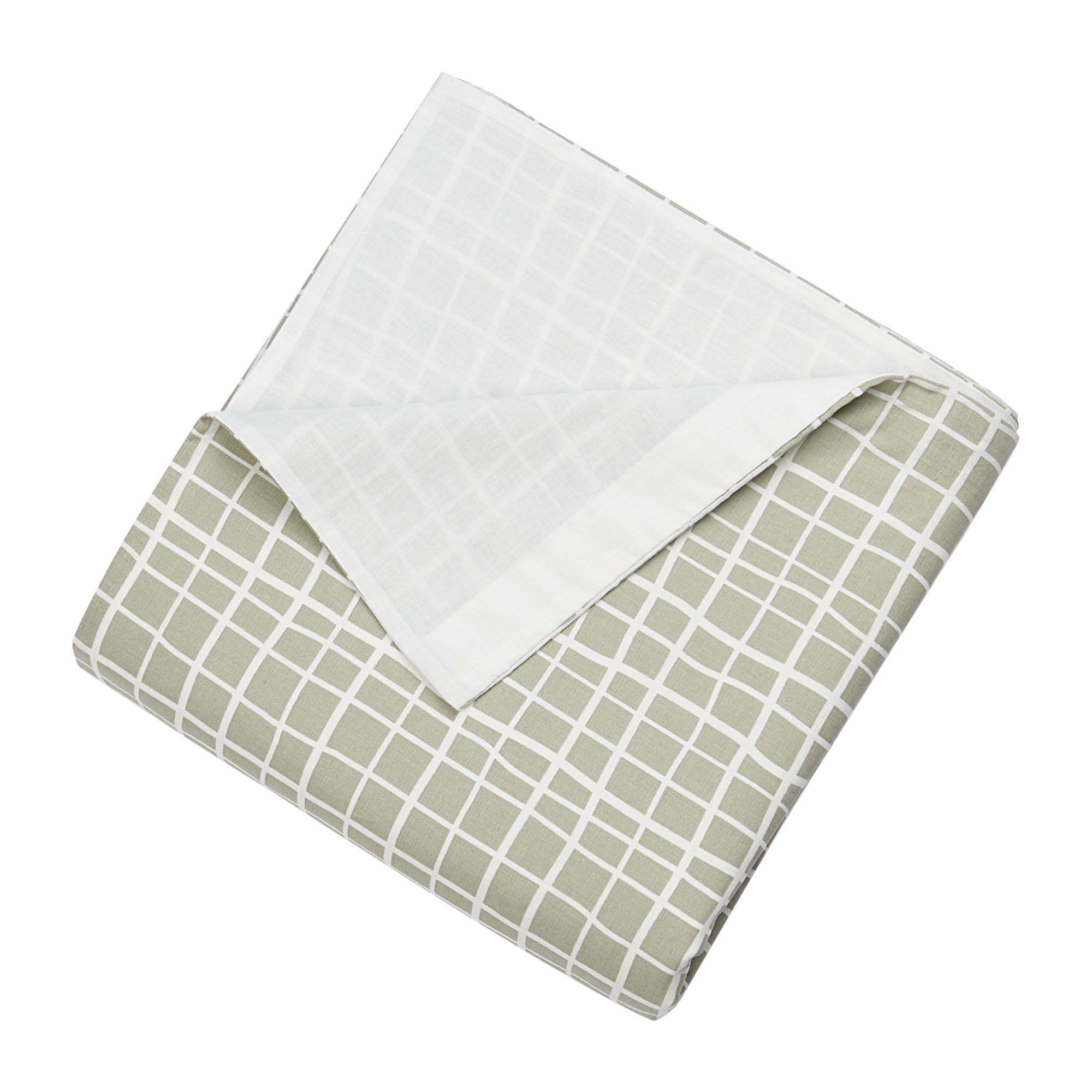 HOMETRENDS 3-Piece Abstract Grid Green Duvet Cover Set, King, 100% Cotton