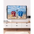 thumbnail image 3 of Outdoor TV Cover 60 to 65 Inch Weatherproof, Coastal Tropical Waterproof TV Screen Protector for Outside Decor with Zipper and Pocket 58"L x 37"H , Beach Ocean Shell Slippers Red Bule, 3 of 7