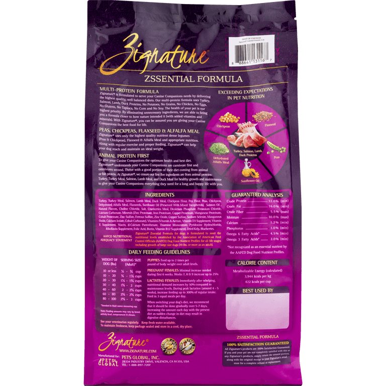 Zignature zssential formula dog food top