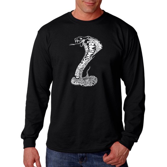 LA Pop Art Men's Word Art Long Sleeve T-shirt - Tyles of Snakes