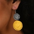thumbnail image 2 of SOHI Yellow Silver Plated Contemporary Drop Earrings, 2 of 4