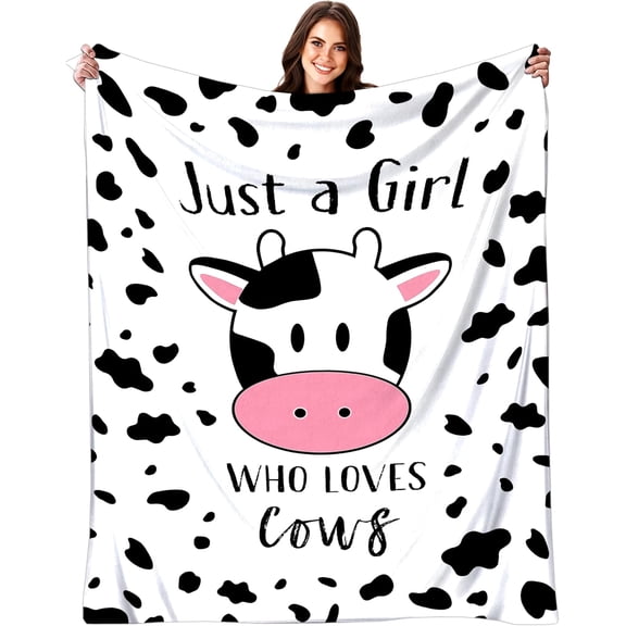 Cow Blanket Gifts for Women Cow Gifts for Cows Lovers Soft Flannel Cows Throw Blanket for Kids Adults 50"x40"