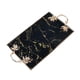 thumbnail image 2 of Bandeja rectangular de mármol, bandeja para servir accesorios, para pañuelos de papel para perfumes de baño Negro, 2 of 8