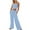 Sky Blue, variant on HOWPAY Womens Sets 2 Piece Outfits Strapless Crop Tube Top Solid Color Wide Leg Pants Lounge Sets Loose Fit Comfy Soft Y2K Sweatsuits Black L