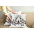 thumbnail image 3 of Ambesonne Black White Throw Pillow Cover 2 Pack, Angry Wild Leopard, 20", Amber White and Black, 3 of 6