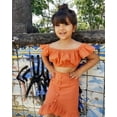 thumbnail image 3 of Newborn Baby Girls Off Shoulder Crop Tops+Skirt Outfits Clothes Set, 3 of 5