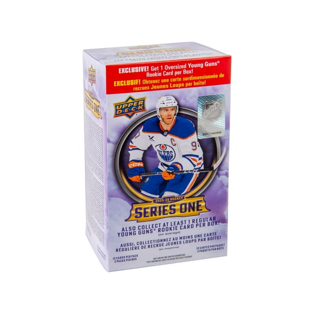 2025-26 Upper Deck Series 1 Hockey Trading Cards Blaster - Exclusive Oversized Young Guns!