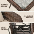 thumbnail image 5 of LOGYAT 3-Piece Swivel Wicker Patio Furniture Set, All-Weather Resin Rattan Chairs with Washable Cushions, Tempered Glass Top Side Table for Porch Deck Balcony, Beige Cushions, 5 of 7