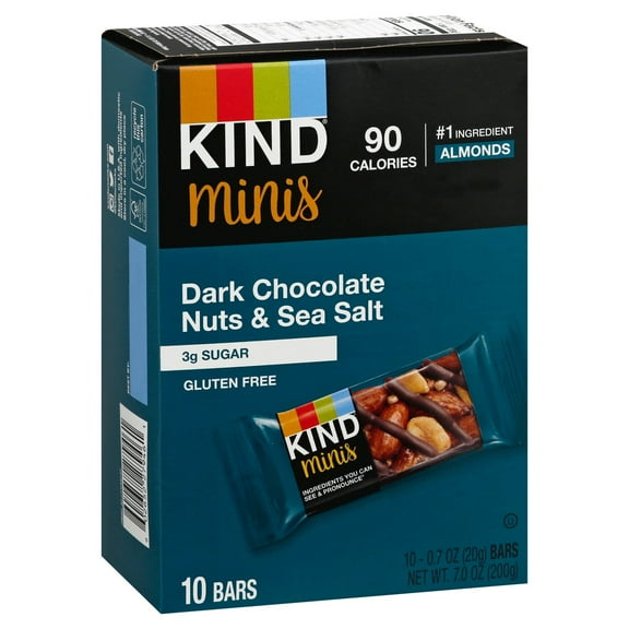 Kind Minis Dark Chocolate Nuts & Sea Salt Bars - 10 ct- Pack of 2
