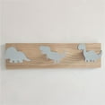 thumbnail image 3 of 2X Kids Dinosaur Wall Mounted Coat Hooks Wooden Door Hanger for Boys Bedroom Nursery Playroom Decorations -White,2 x Coat Hooks,White, 3 of 7