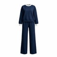 thumbnail image 6 of Atkumj Sweatsuits Women 2 Piece Outfit Casual Crew Neck Long Sleeve Tops and Elastic Waist Straight Leg Sweatpants Athleisure Sets Versatile Color Block Loose Two Piece Sets for Women Going Out L, 6 of 6