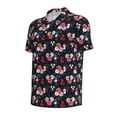 thumbnail image 2 of Rocae Rose Flowers for Men's Short Sleeve Polo Shirt, Quick Drying Performance Moisture Wicking Sports Men's Golf Shirt 3X-Large, 2 of 9