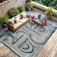 thumbnail image 6 of CAMILSON Spring Geometric Arch Striped Easy-Cleaning Non-Shedding Washable Outdoor Indoor Area Rug Blue 6x9, 6 of 9