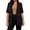 Black, variant on Womens Short Sleeve Blazer Open Front Lightweight Button Casual Work Suit Jacket
