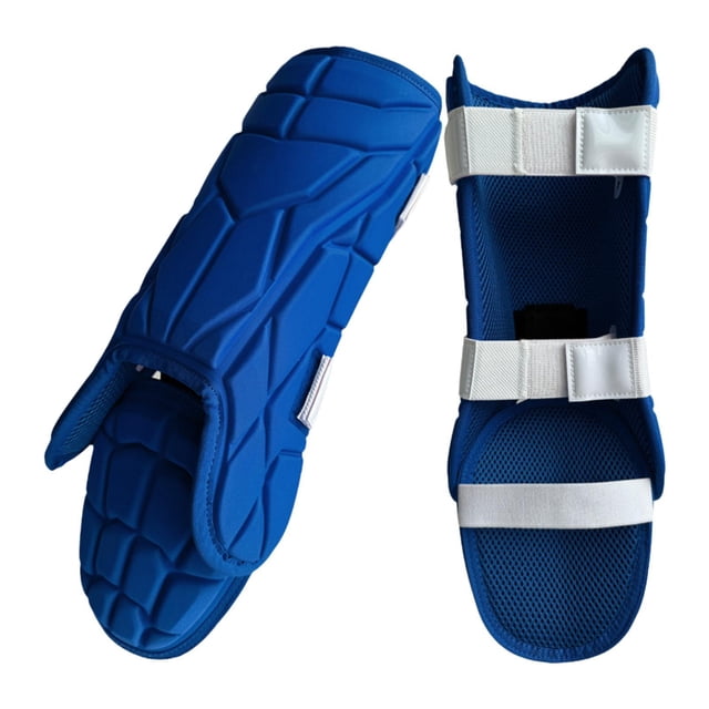 Protectores de piernas para bateador de béisbol, protectores de pies para adultos, equipo cómodo multifunción, protección ergonómica y ajustable para Azul