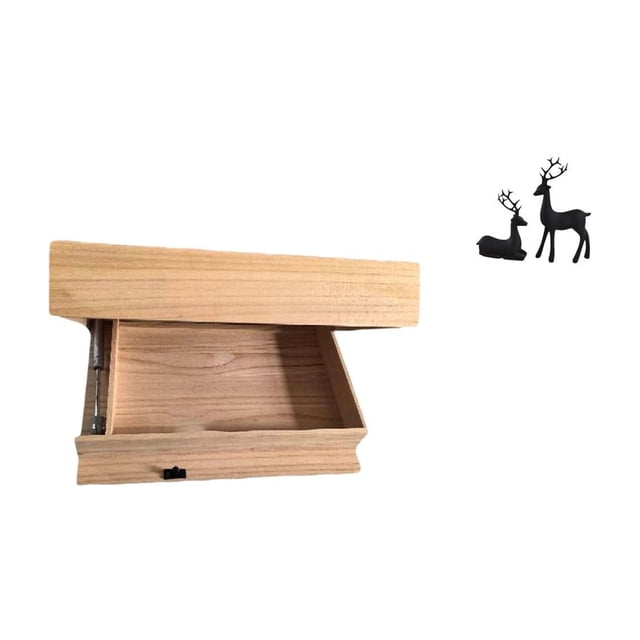 Estante flotante,Estante flotante moderno y rústico para organizar apartamentos.,Cajón de pared decorativo moderno para sala de estar,Estatua de reno,Estatua de reno negro,decoración del
