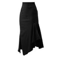 thumbnail image 2 of A2Y Women's Casual Rayon High Waist Back Zipper Denim Jean Long Skirts Black S, 2 of 3
