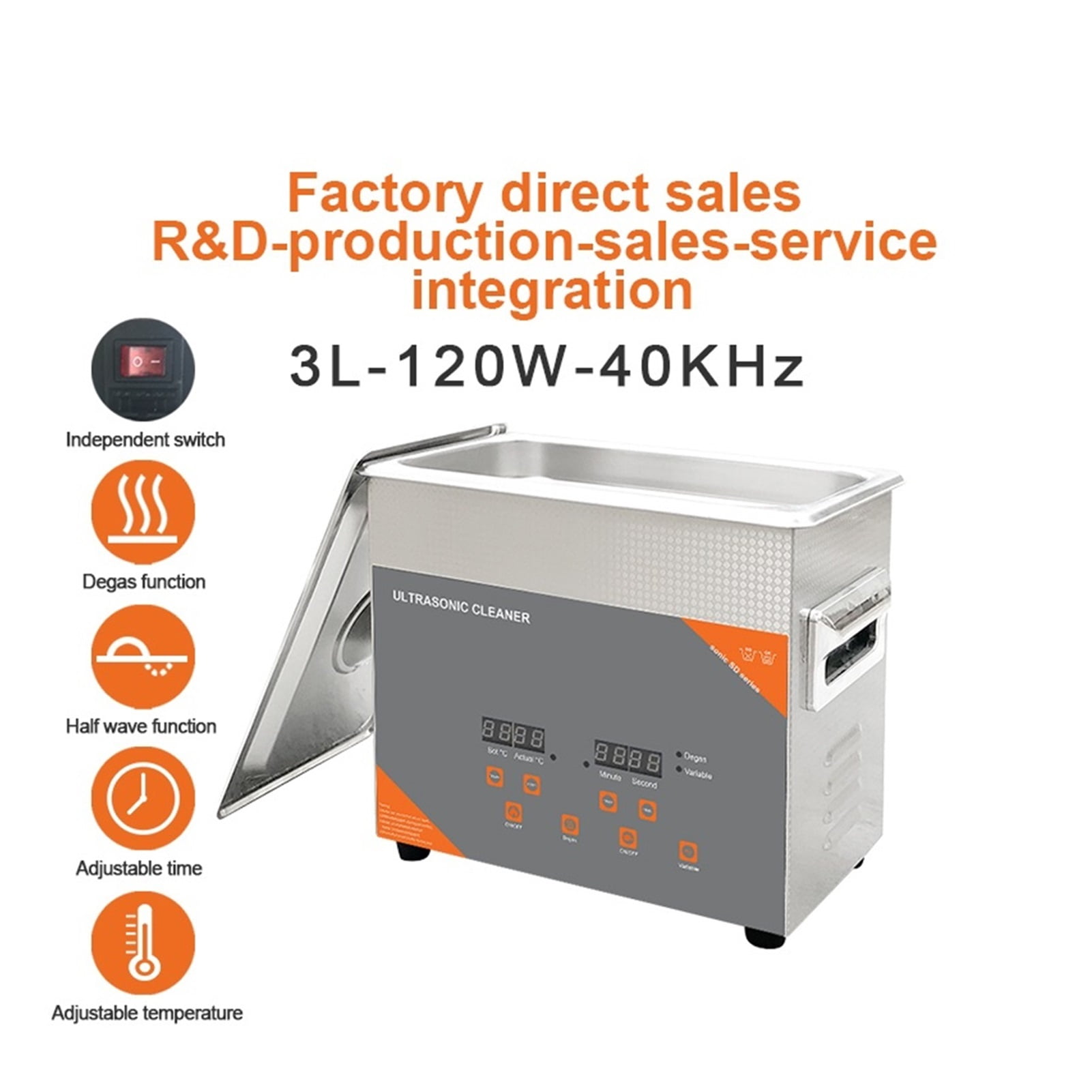 Ultrasonic Cleaner 3L 120W With Heater Timer Degas 40khz Wash Jewelry Ring Oil Rust Removal Surgical Clinic Dental Tool ,Strong Cleaning