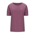 thumbnail image 4 of Plebaso Women's 2025 Tops Puff Short Sleeve Crewneck T Shirts Casual Solid Color Summer Spring Blouses, 4 of 6