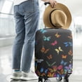 thumbnail image 2 of Black Blue Orange Butterfly Pattern Luggage Cover Fashion Suitcase Cover Baggage Covers Fit 25-28 Inch Luggage (Go Travel), 2 of 5