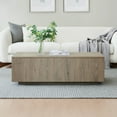 thumbnail image 4 of Evelyn&Zoe Medium Density Fiberboard Coffee Table, Antiqued Gray Oak, 4 of 7