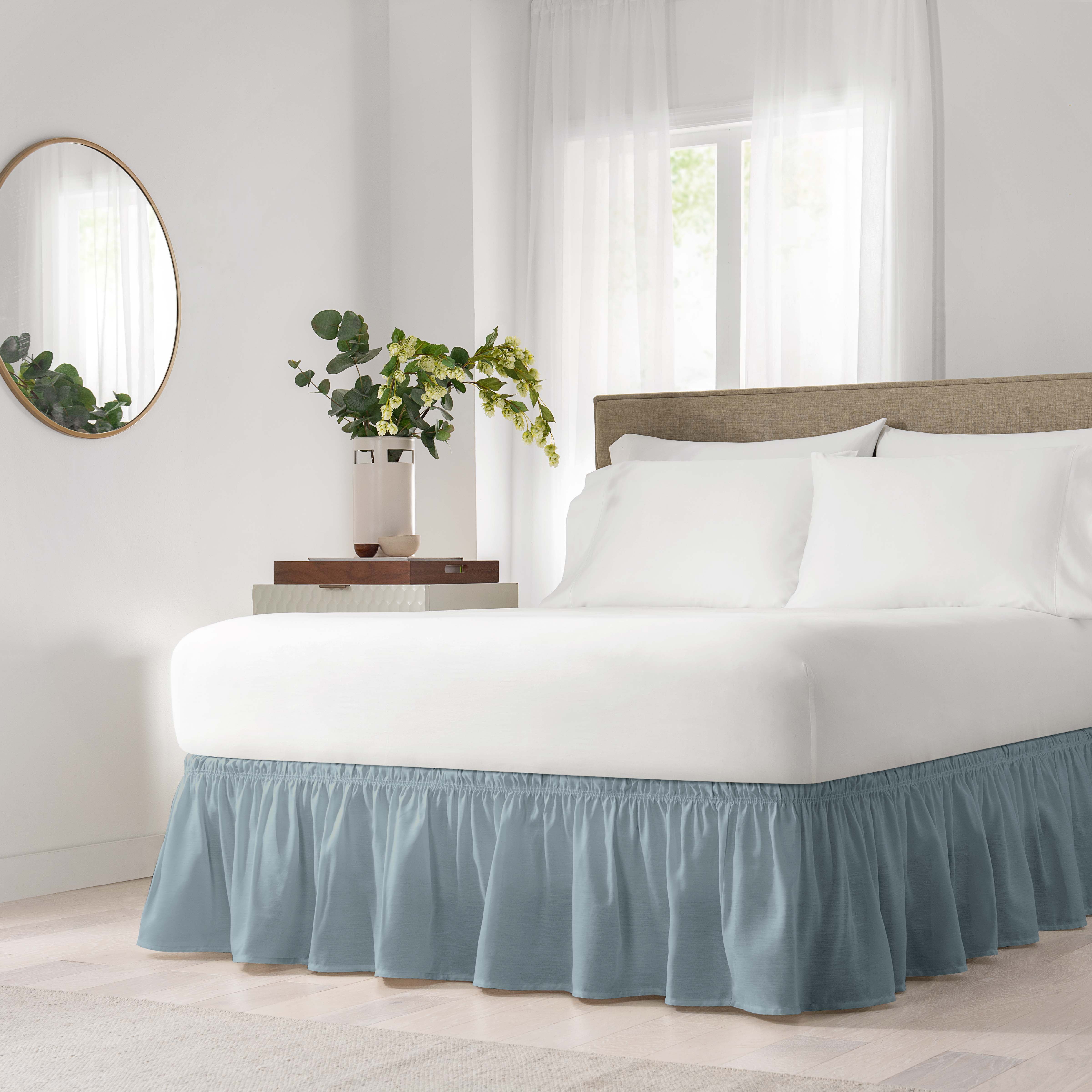 Easyfit wrap around solid ruffled bed skirt Clearance