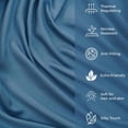 thumbnail image 6 of Earthy Threads Queen Sheet Set - 100% Organic Bamboo 4 Piece Set - Luxurious Silky & Soft - Cooling for Hot Sleepers - Hotel Luxury Bed Sheets - 16"inch Deep Pockets (Bahamas Blue), 6 of 9