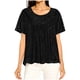 thumbnail image 3 of RKSTN Women's Oversized Sequin T Shirts Summer Sparkly Glitter Crewneck Ruffled Short Sleeve Shirts Pullover Top Womens Casual Solid Plus Size Round Neck Loose Double Layer Shimmer Effect Tee Shirt, 3 of 9