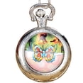 thumbnail image 1 of Reloj de bolsillo femenino de cuarzo de aleación con patrón de flores Vintage con personalidad de moda, 1 of 7