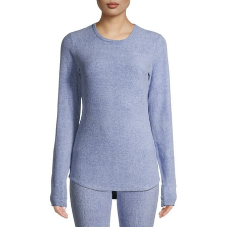 

ClimateRight by Cuddl Duds Women s Stretch Fleece Base Layer Crewneck Thermal Top with Cuff Thumbhole
