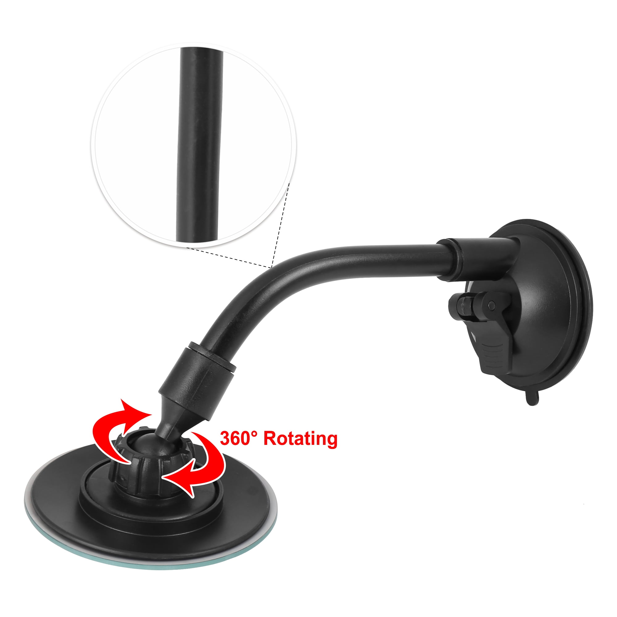 Unique Bargains Blind Spot Adjustable Car Mirror Rotate Suction Cup Rearview Mirror Black