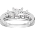 thumbnail image 5 of 14K White Gold 3-Stone Diamond Semi-Mount Engagement Ring (Size 7) Made In India rm2999e-100-waa, 5 of 5