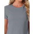 thumbnail image 5 of DARING DIVA Ribbed Knit Pajama Set Soft Short Sleeve Top M Grey, 5 of 7
