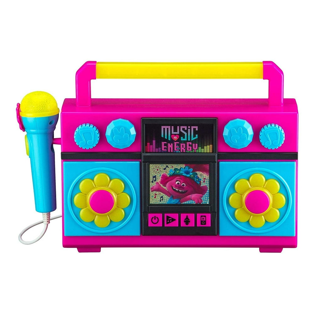 Trolls World Tour Sing Along Boombox Karaoke with Microphone, Flashing