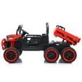 thumbnail image 4 of Track Seven 24V 2-Seater Ride on Dump Truck, 4WD 6-Wheel Kids Ride on Car w/Remote Control, Electric Dump Bed, Toy Shovel, Music, Max Speed 5 mph, 21" Large Seat, Ride on Toy for Kids Age 3+, Red, 4 of 8