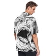 thumbnail image 4 of Sharks Gray Men's Hawaiian Wrinkle Free Button Down Short Sleeve Shirt Casual Shirts Beach Shirts, 4 of 8